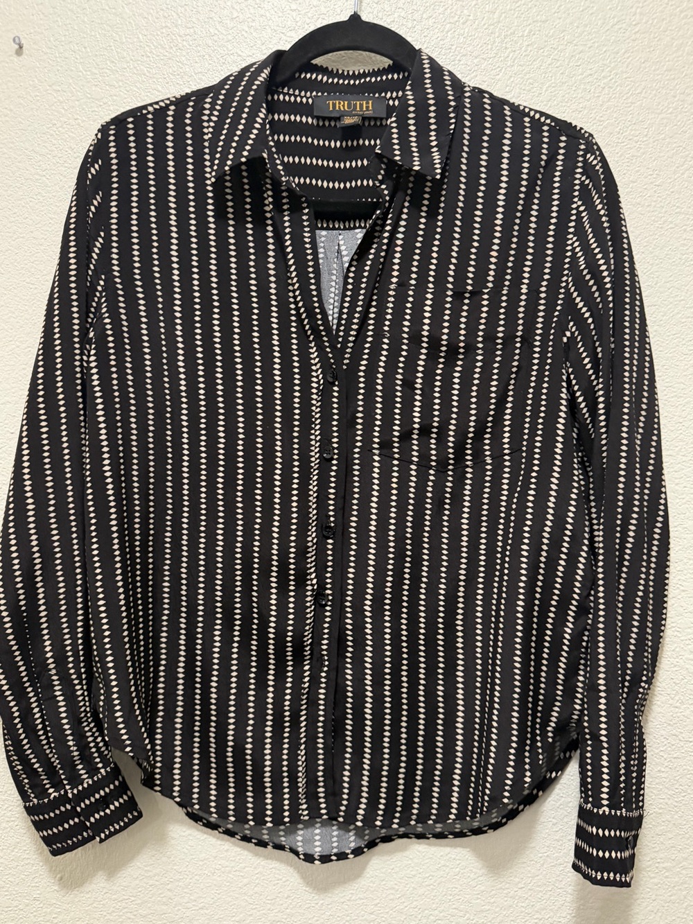 Truth by Republic brown and tan button down blouse, XS